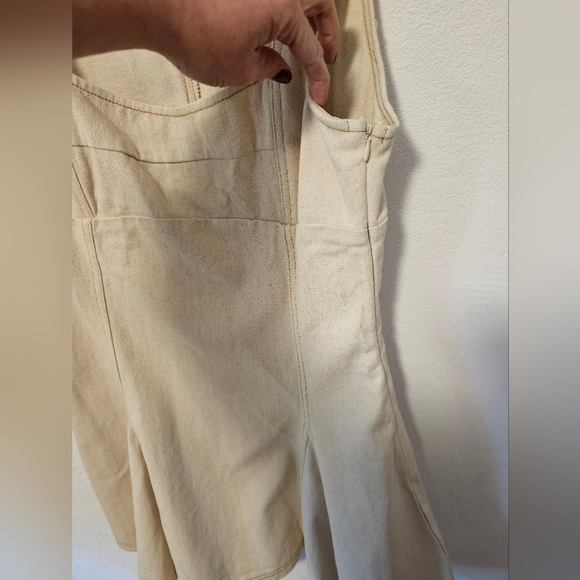 En Saison Ivory Cotton Square Neck Dress Women's Size Large NWOT - Picture 4 of 8